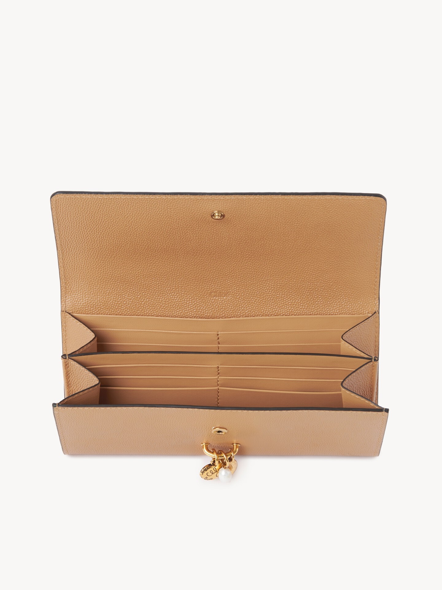 Chloé Charms long wallet with flap in grained leather - 5