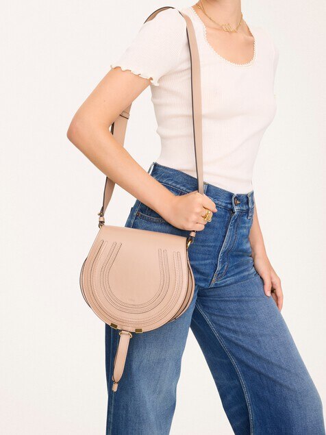 Marcie saddle bag in grained leather