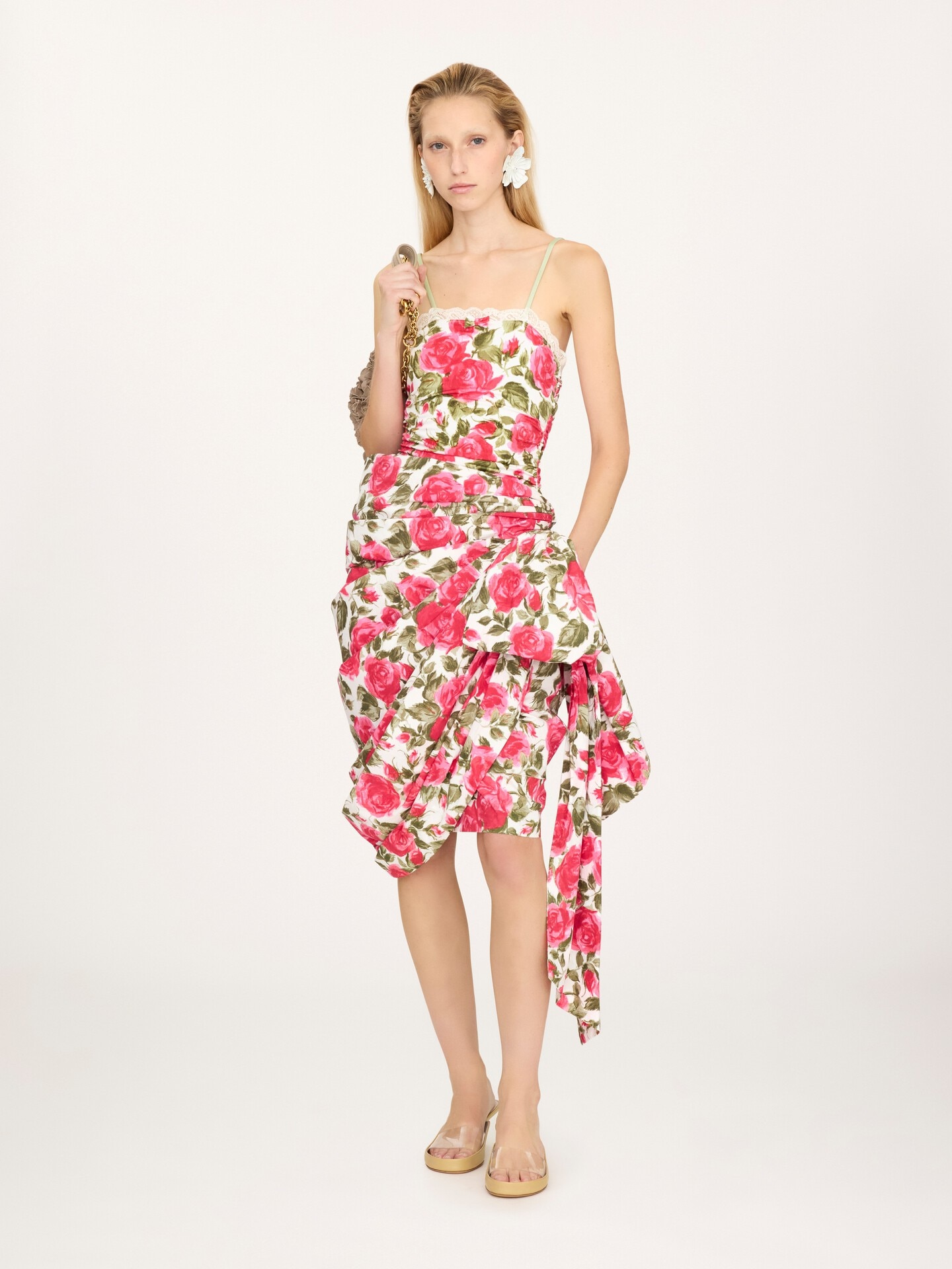 Ruched rose-print bodysuit - 3