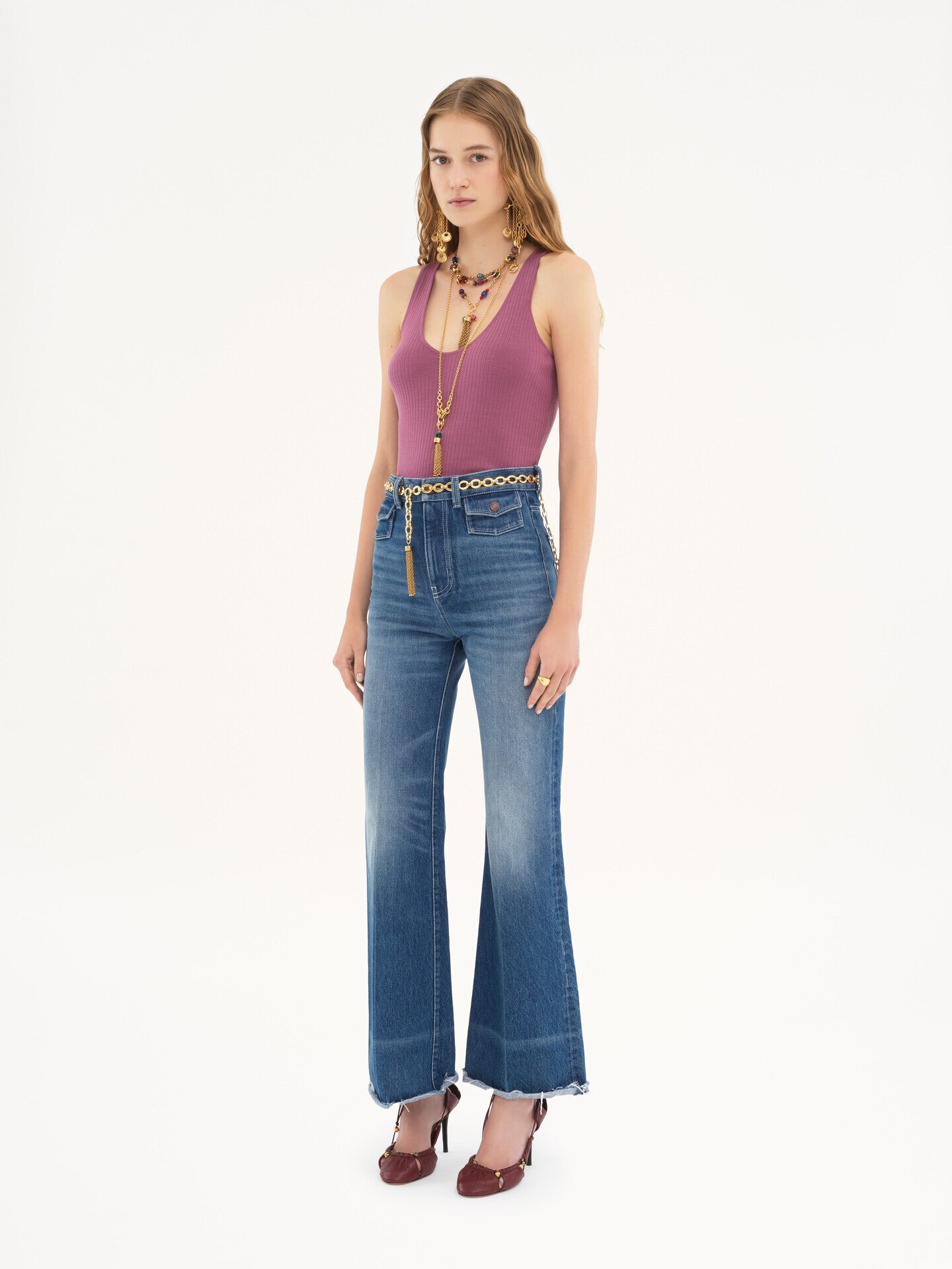 High-rise flare jeans in denim - 3