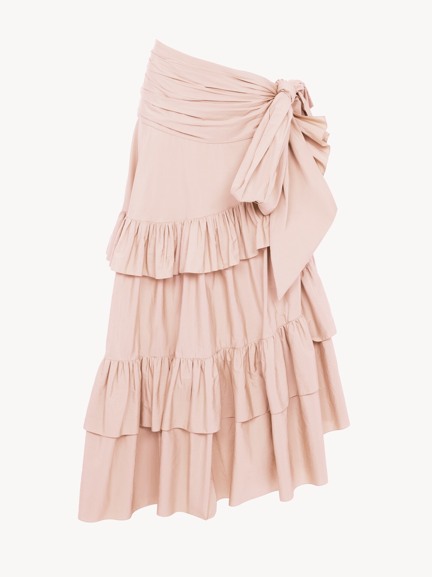 Ruffled long skirt in cotton poplin - 2