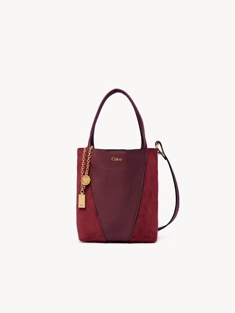 Bolso tote Chlo&eacute; Spin peque&ntilde;o de ante y cuero suave