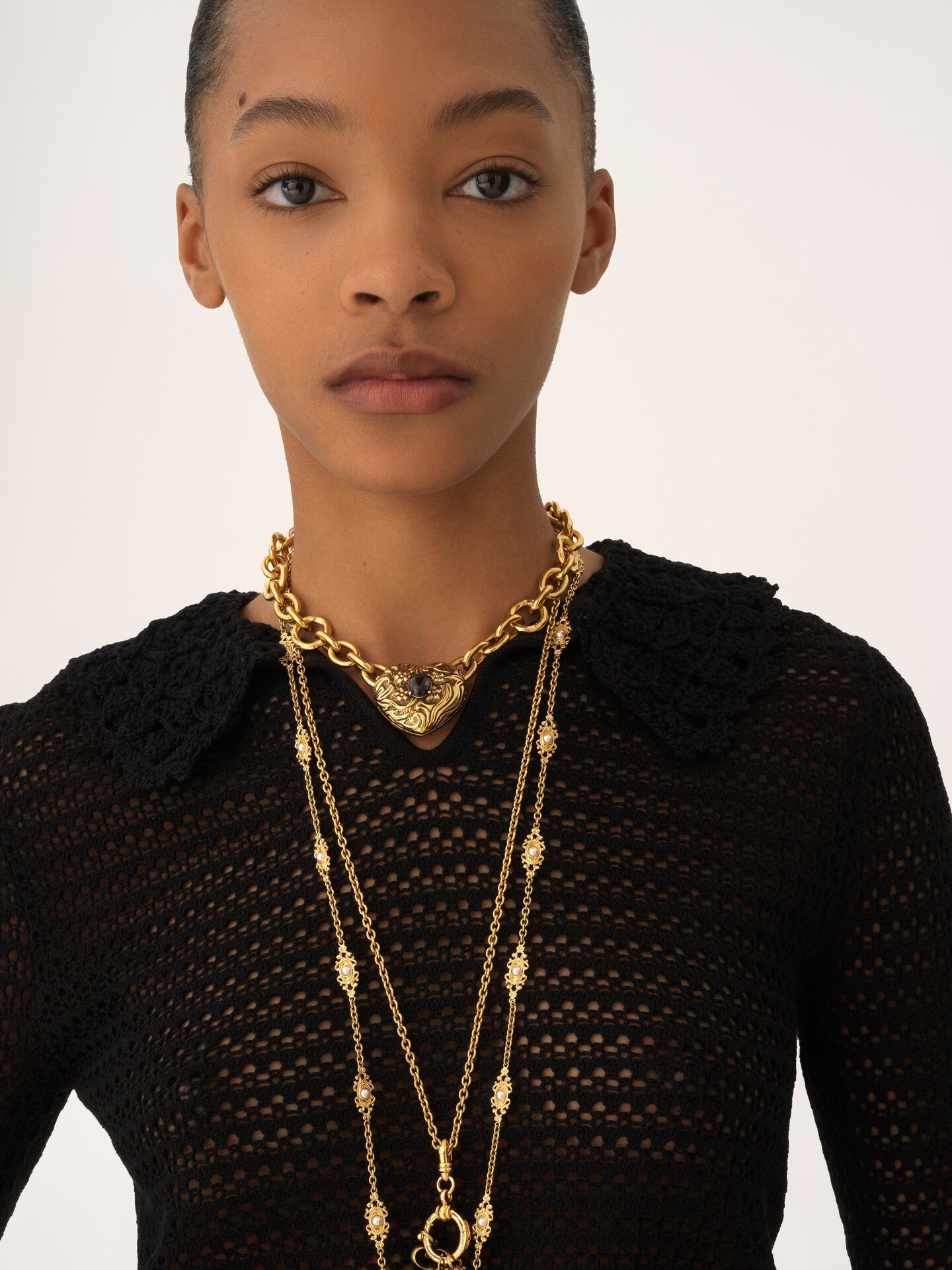 Elbow-sleeve collared jumper in a wool knit - 6