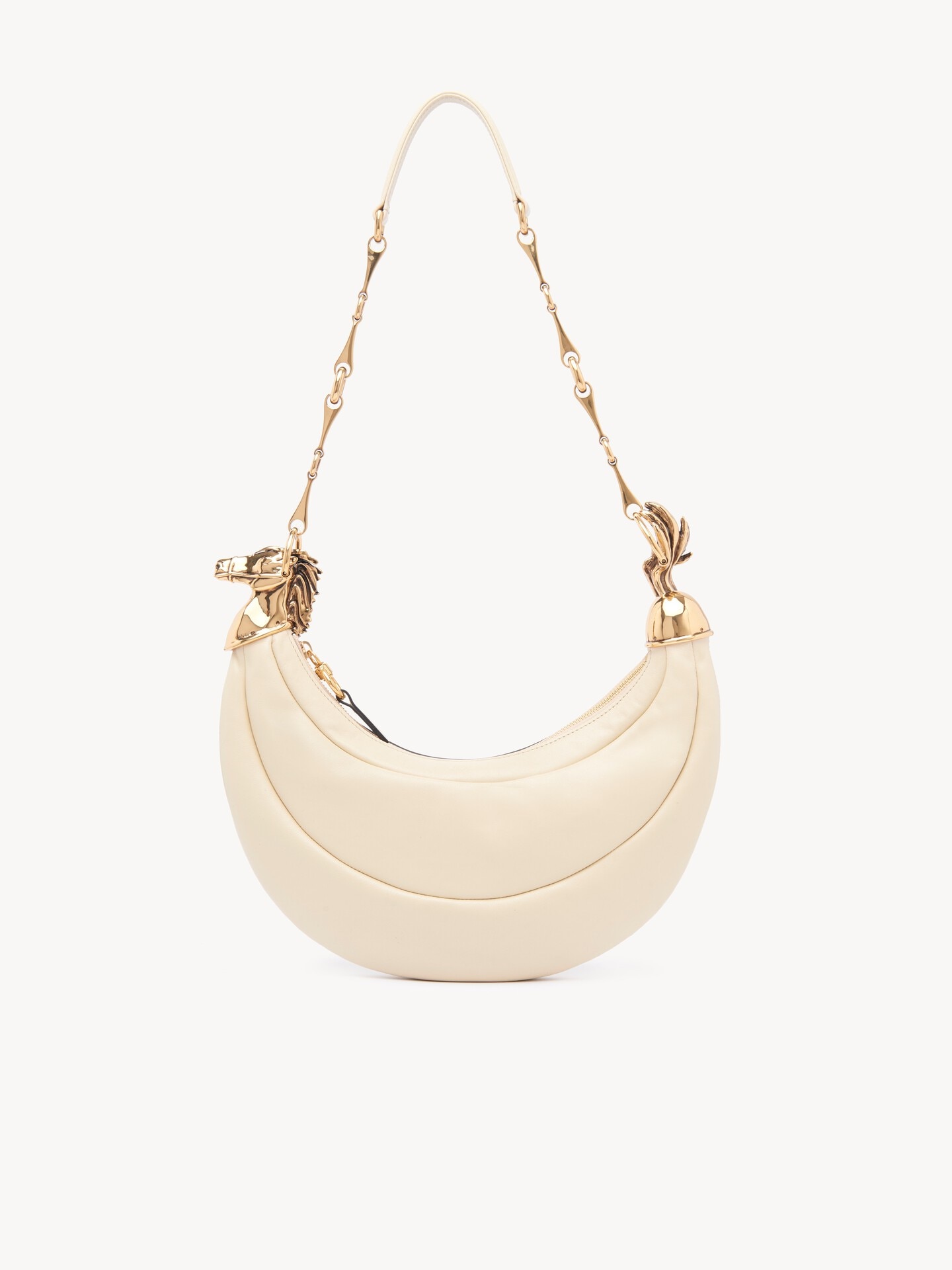 Chain Horse shoulder bag in grained leather - 1