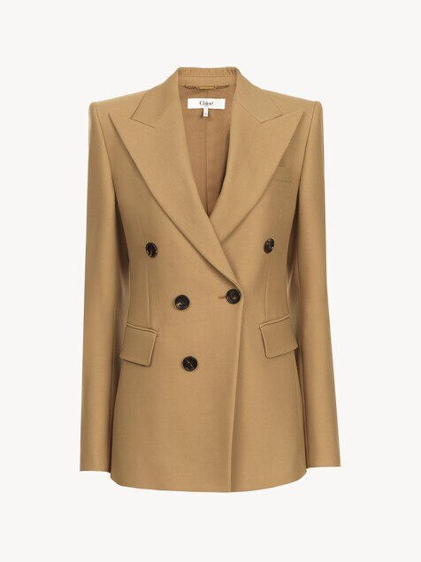 Tailored jacket in wool grain de poudre