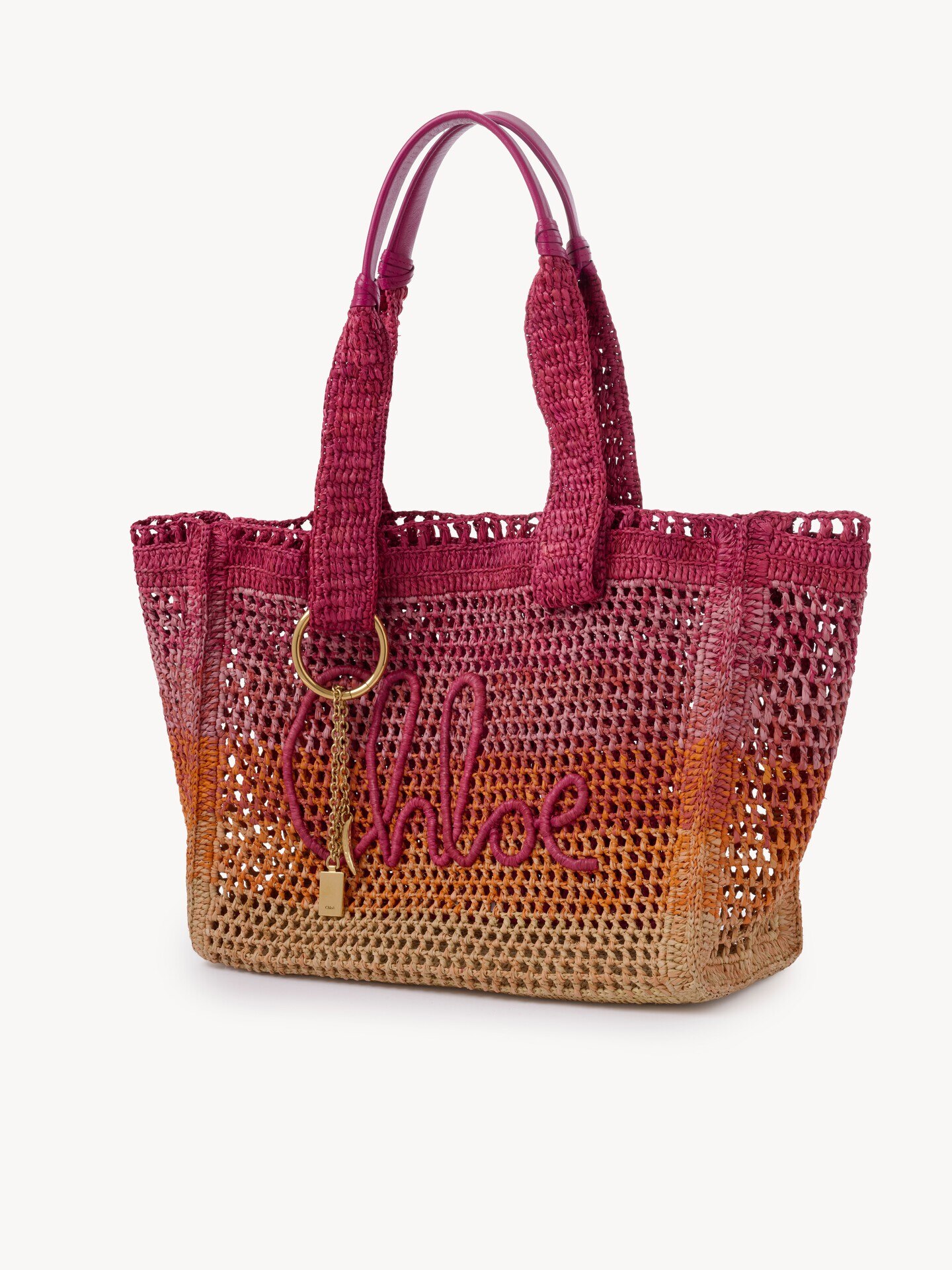 Bolso tote Summer Banana East-West de rafia - 4