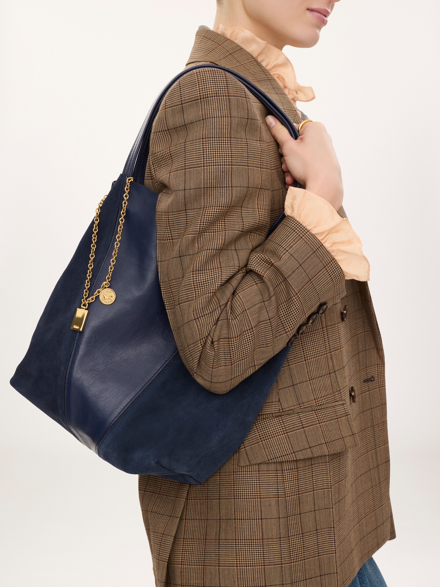Bolso tote Chlo&eacute; Spin de cuero granulado y ante - 3