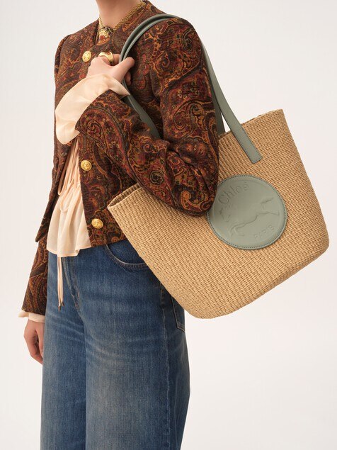 Large Horse Medal basket in natural fibres