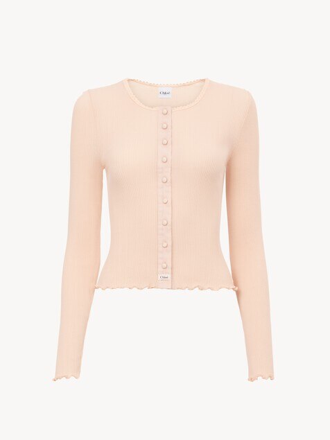 Fitted cardigan in cotton