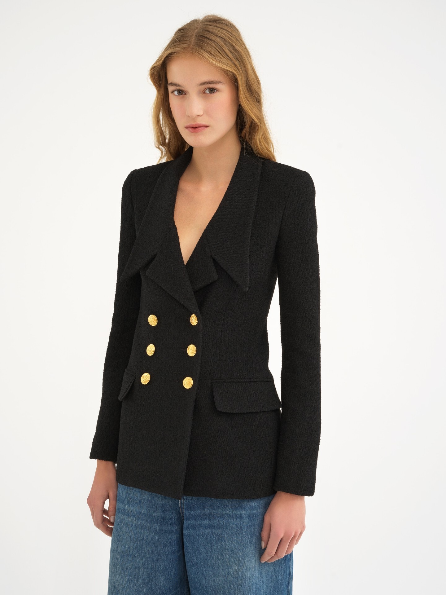 Double-breasted cardigan jacket in micro bouclette wool - 6