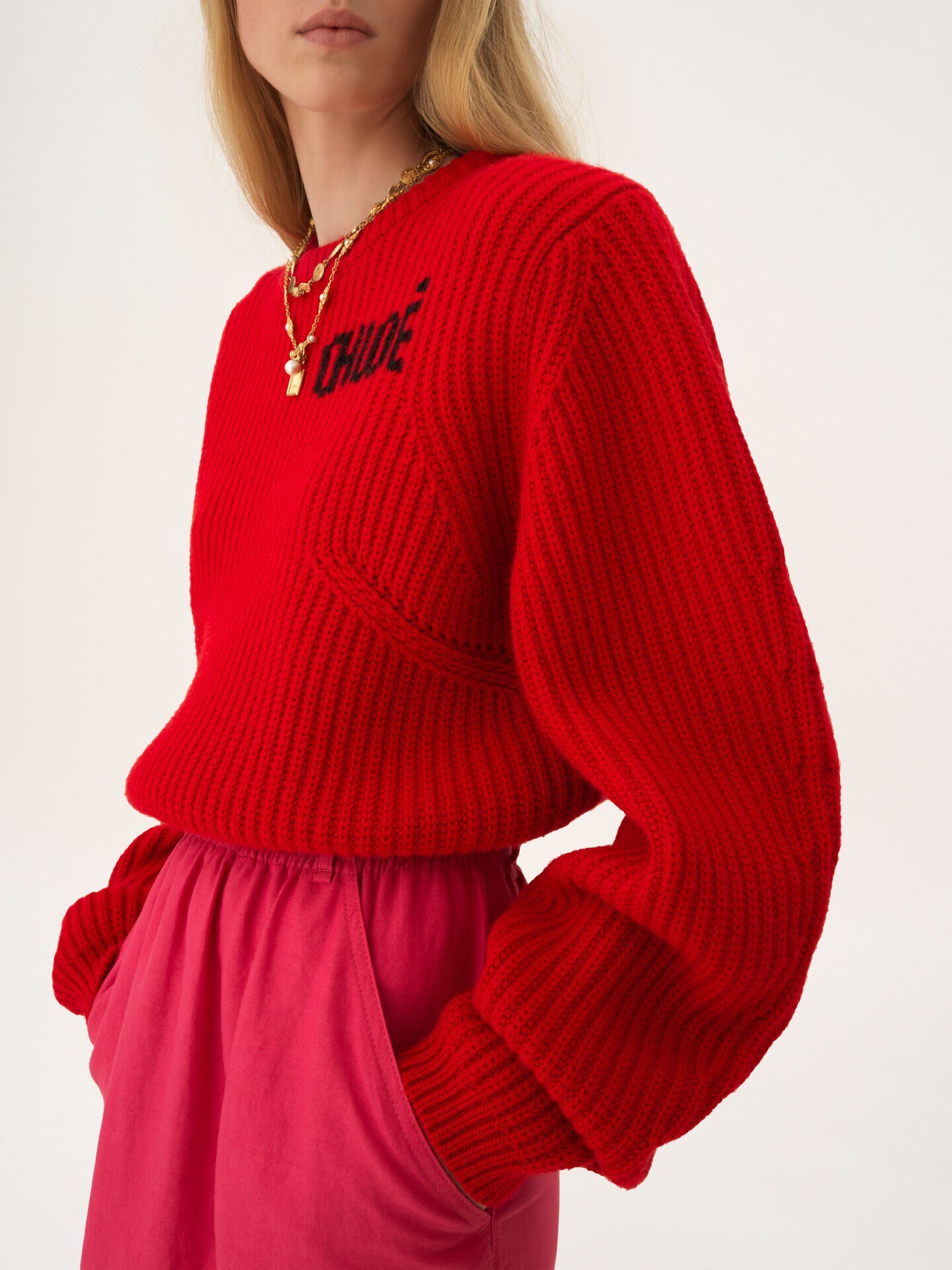 Oversized logo sweater in a wool & cashmere knit - 8
