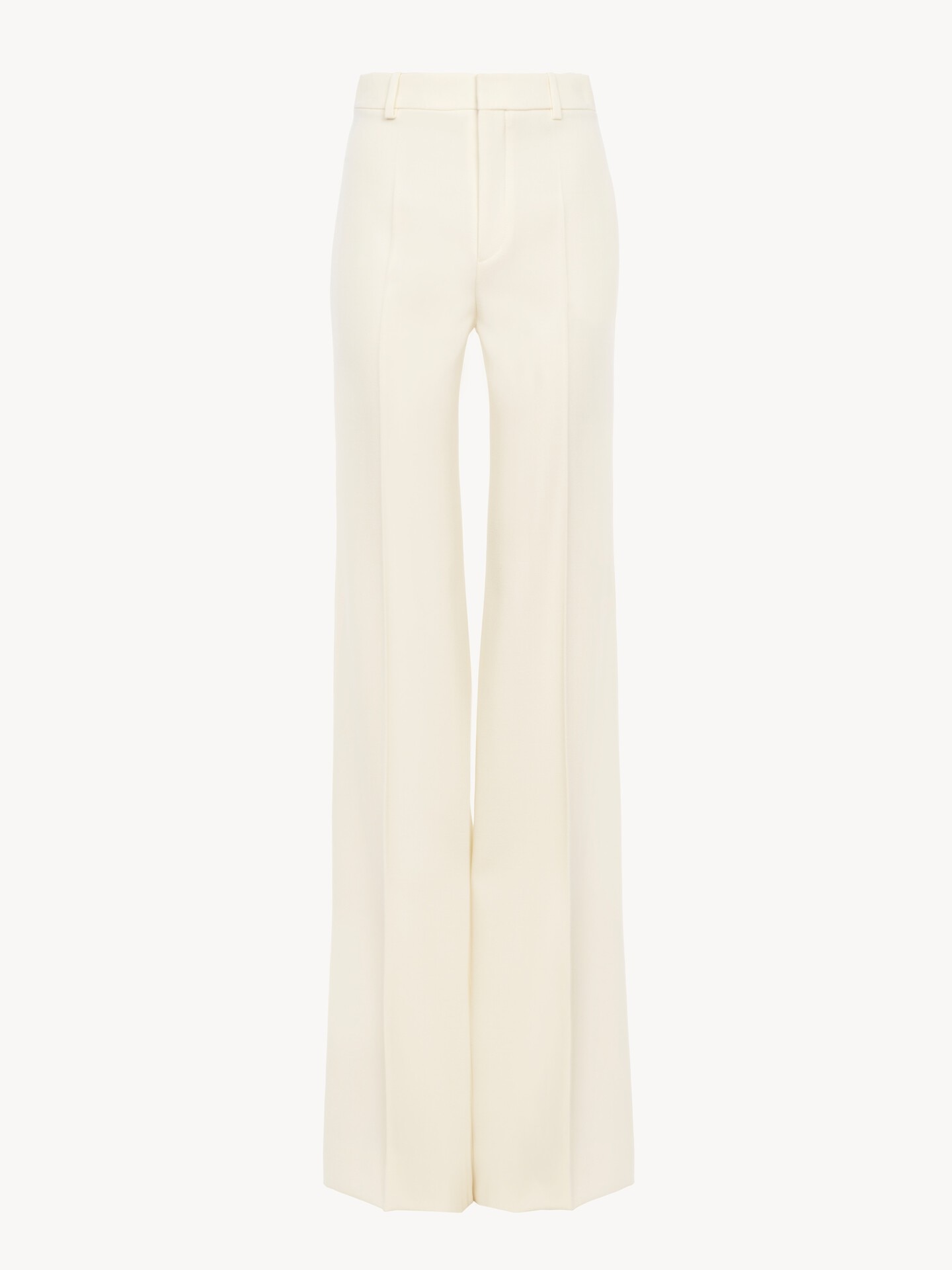 High-rise flared trousers in wool grain de poudre - 2