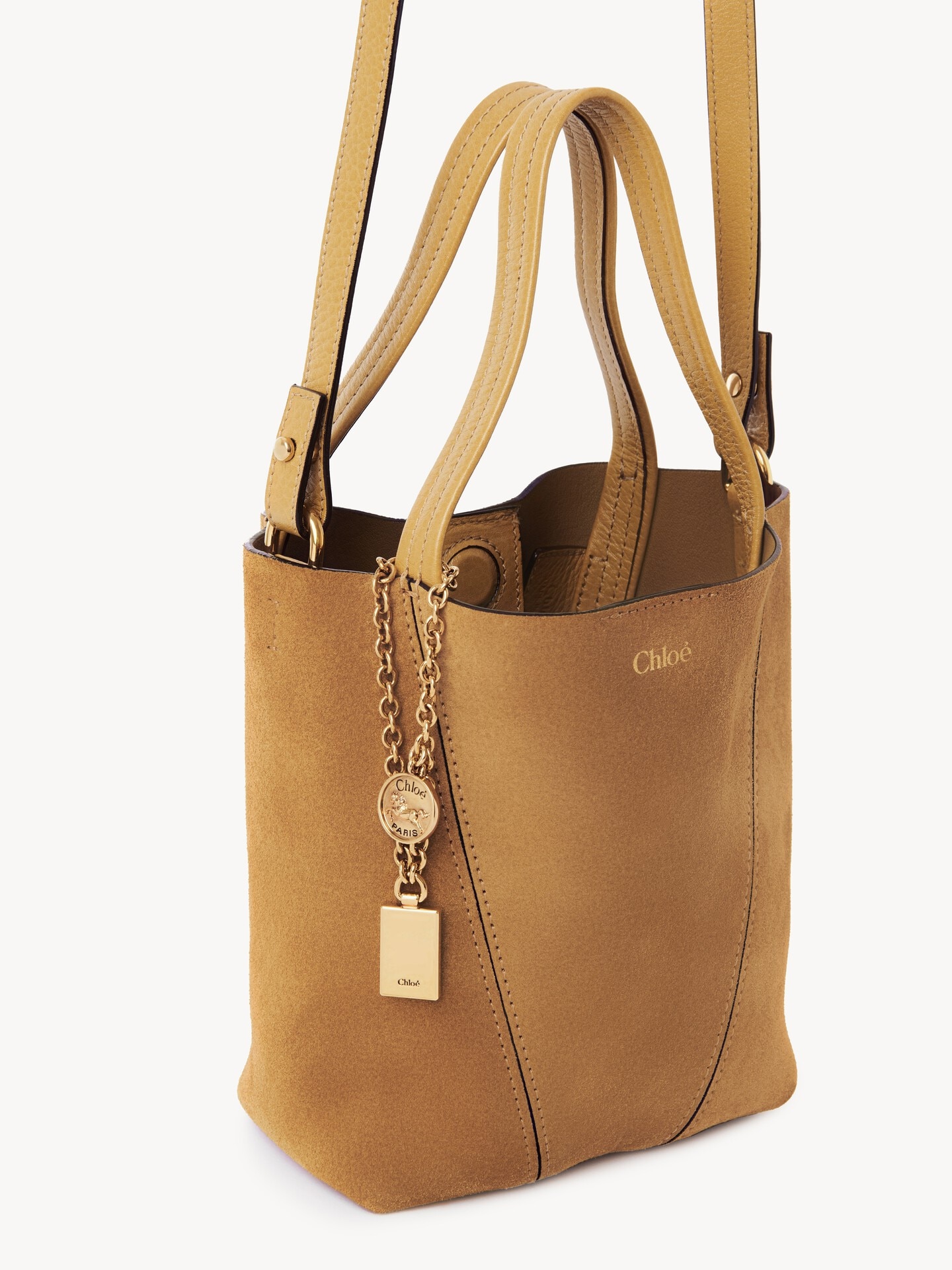 Small Chlo&eacute; Spin tote bag in suede leather - 6