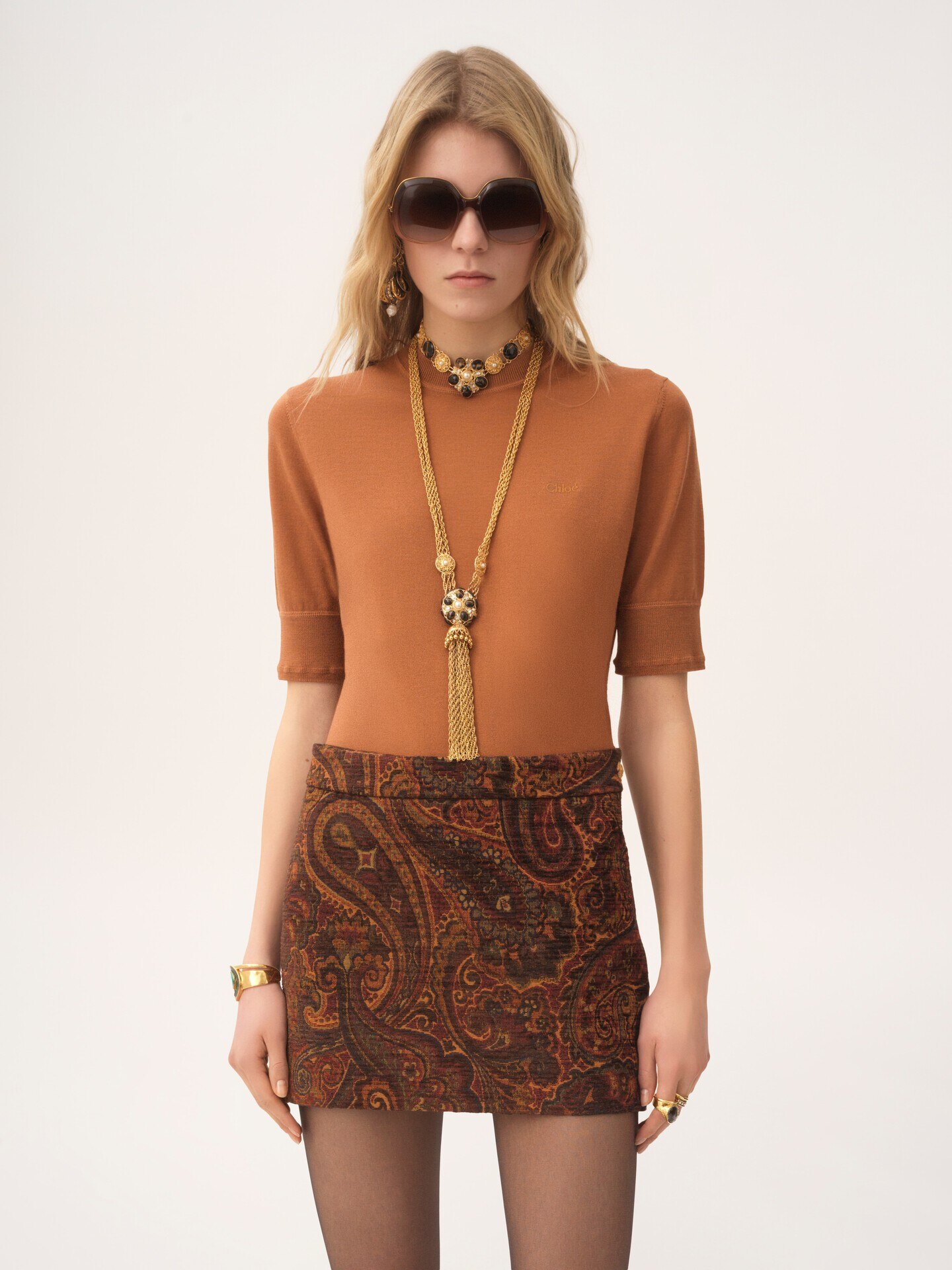 Short-sleeve logo jumper in a fine merino wool knit - 4