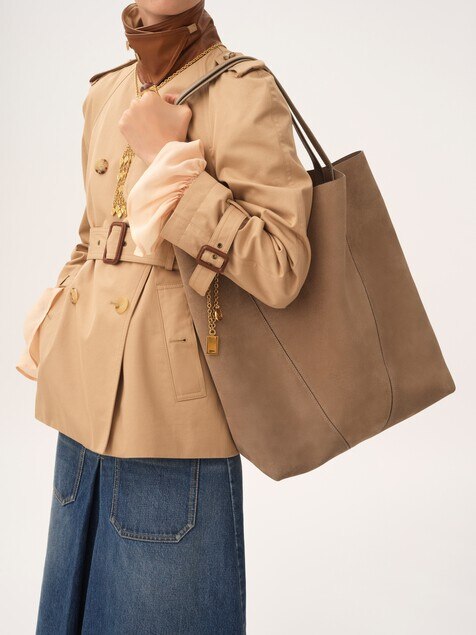 Large Chloé Spin tote bag in suede leather