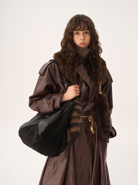 Bolso Chlo&eacute; Balloon de cuero granulado y ante