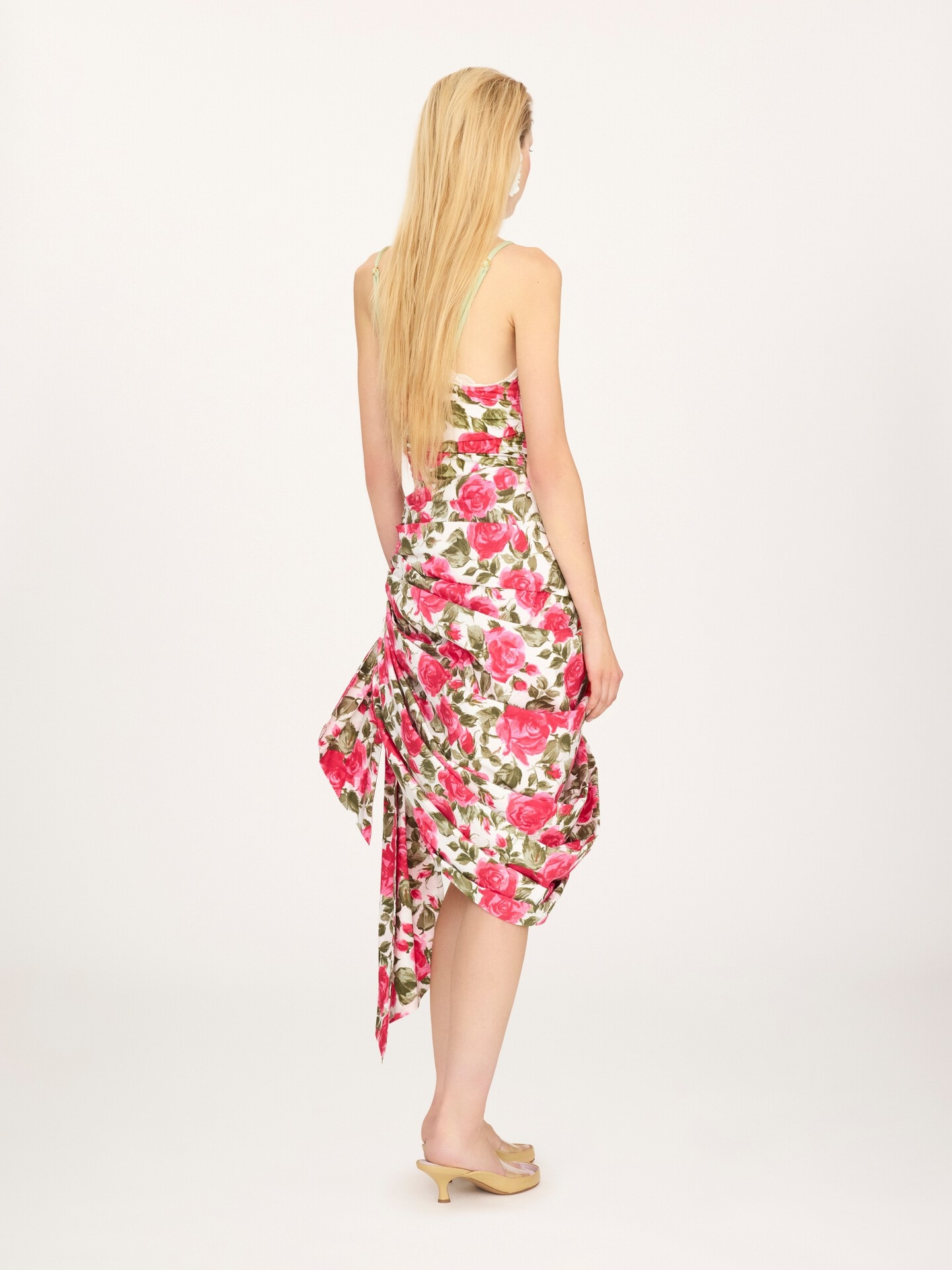 Ruched rose-print bodysuit - 5