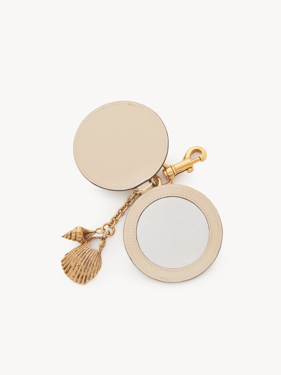 Mirror key ring with shell in shiny leather - 3