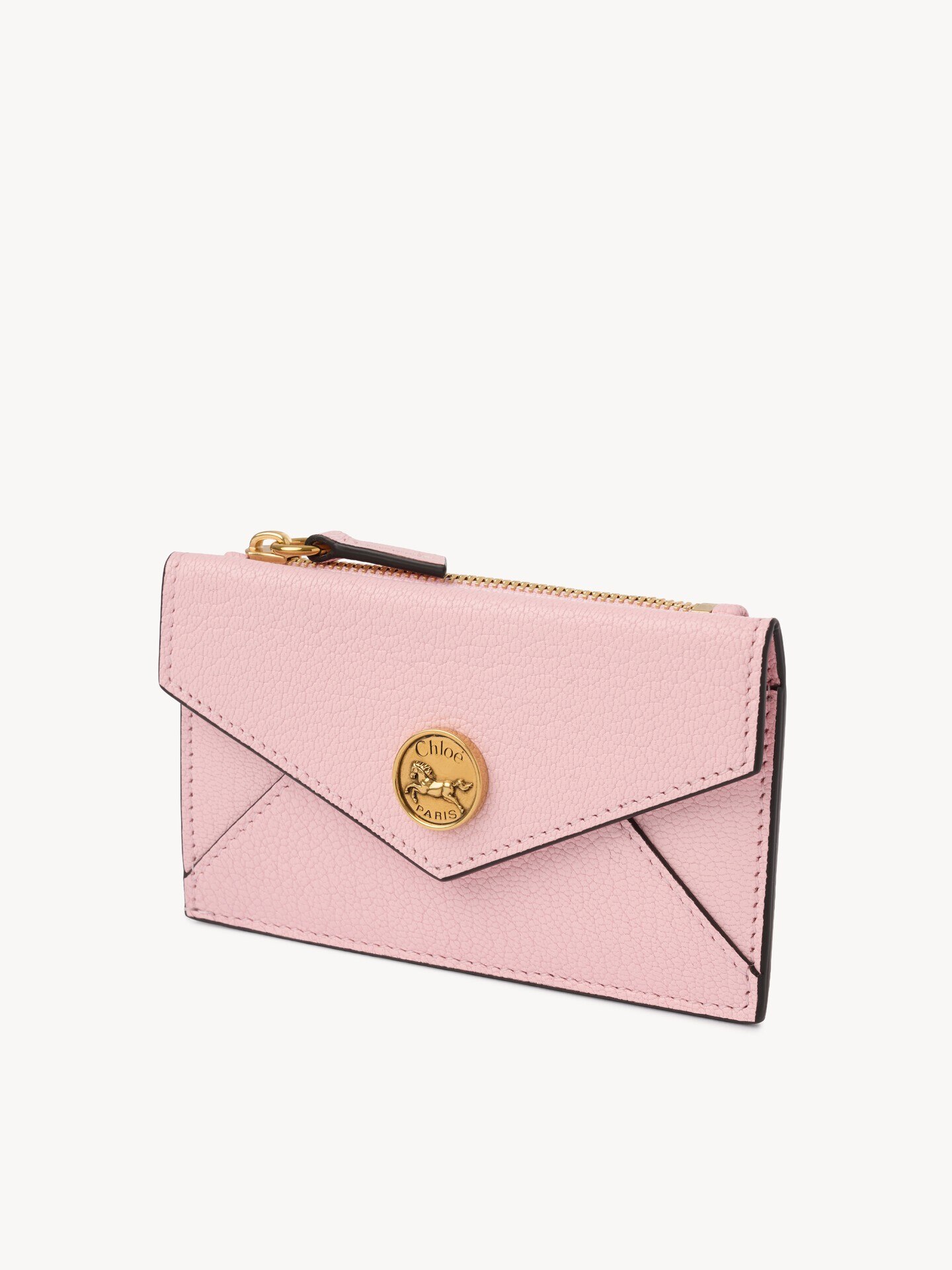 Small Envelope purse with card slots in grained leather - 3