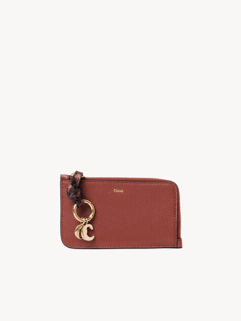 Alphabet wallet in grained leather