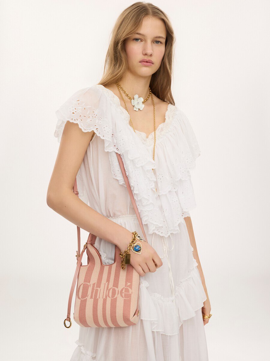 Mini Chlo&eacute; Stripy tote bag in jacquard - 3