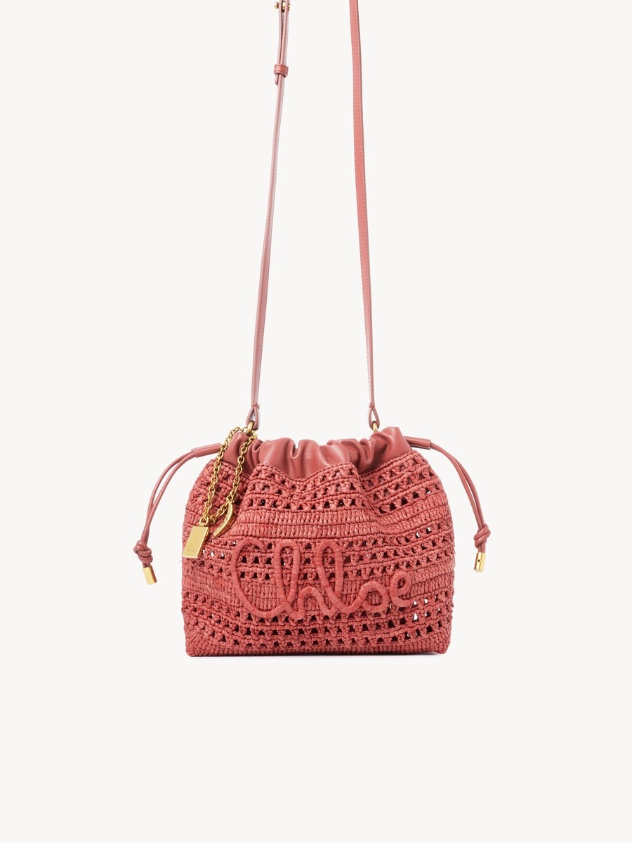 Mini Summer Banana drawstring shoulder bag in raffia - 2