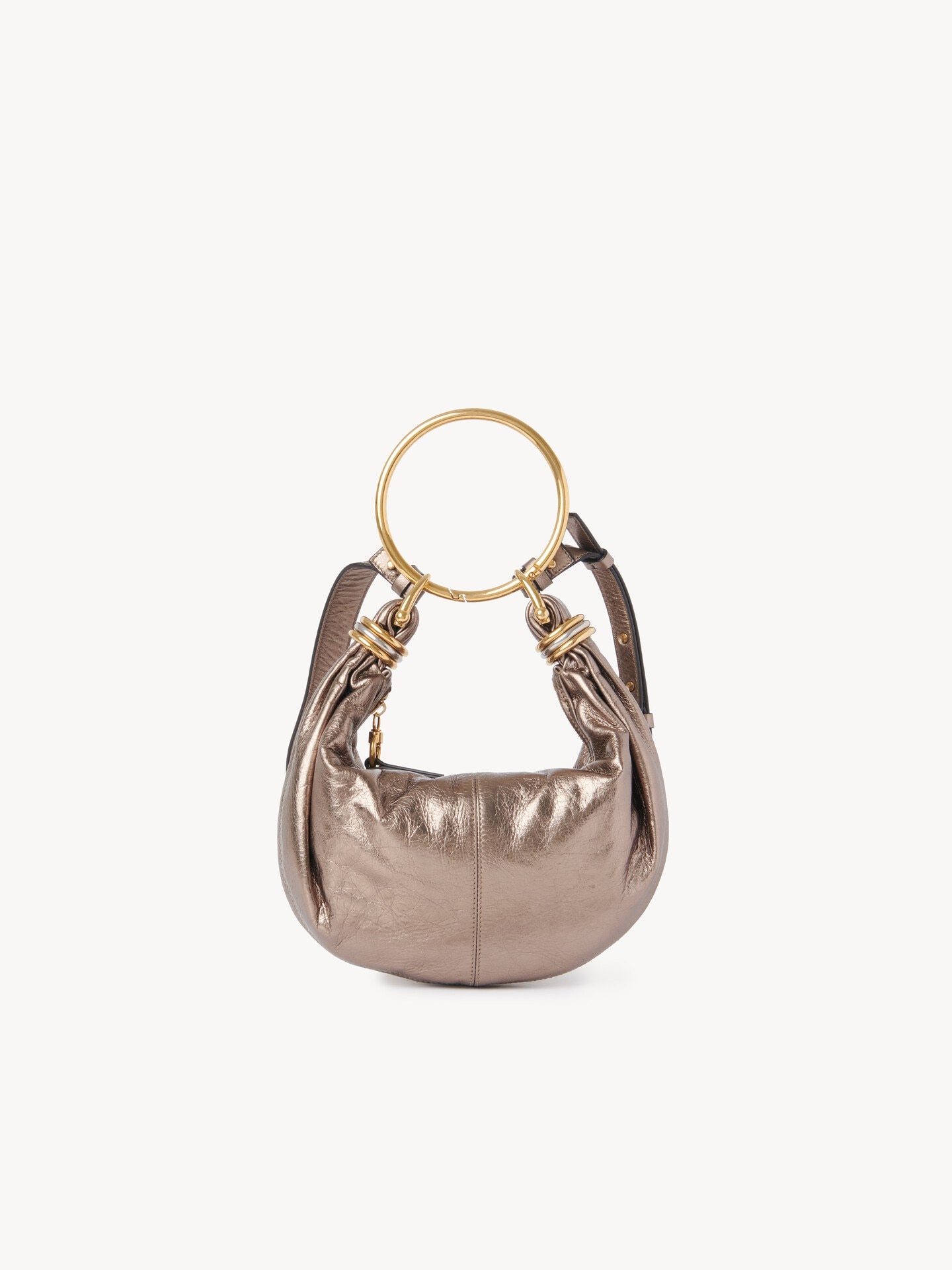 Small Bracelet Hobo bag in metallised leather - 5
