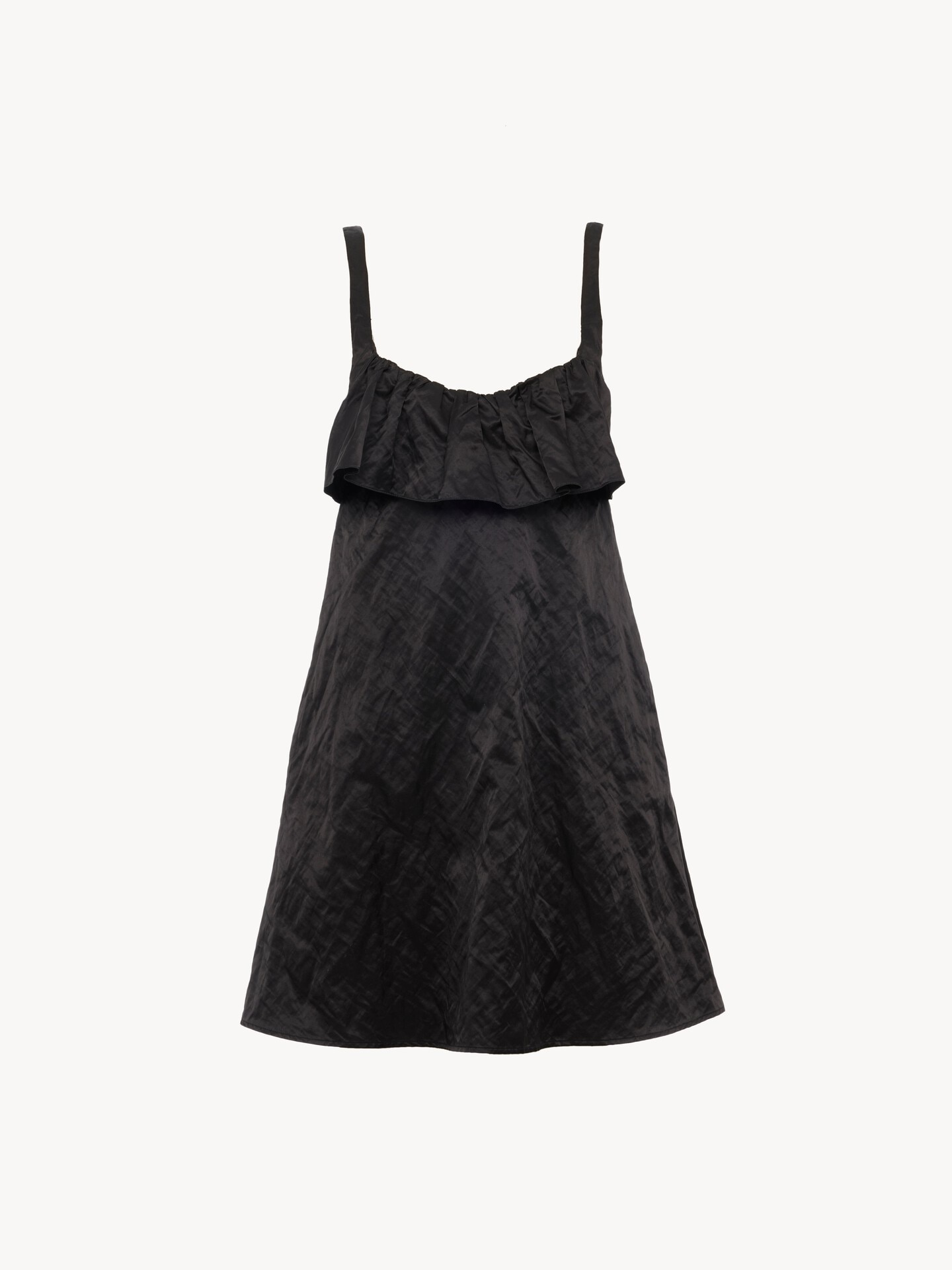 Sleeveless mini dress in washed technical satin - 2