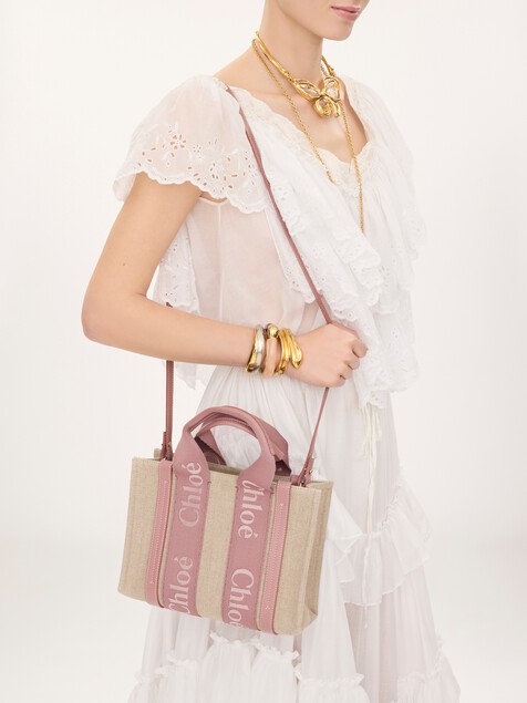Bolso tote Woody peque&ntilde;o de lino