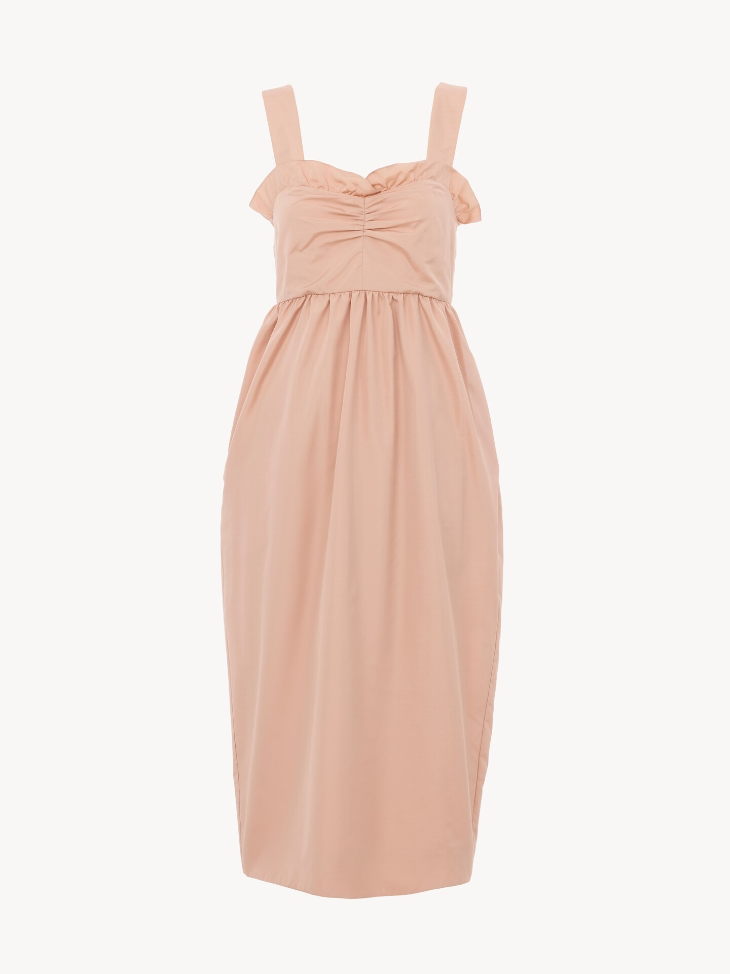 Vestido midi ajustado sin mangas de tafet&aacute;n t&eacute;cnico - 1