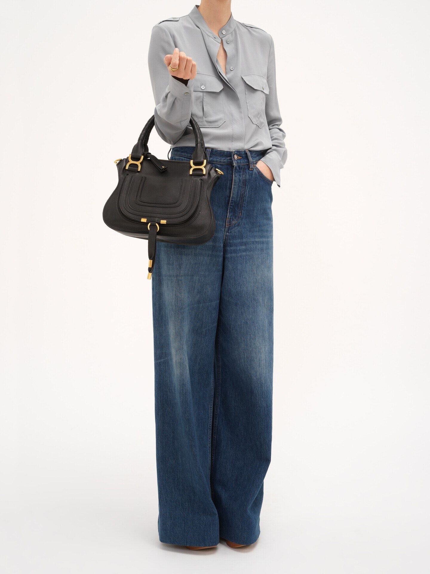 Small Marcie bag in grained leather - 3