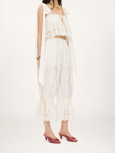 Fluid drawstring pants in soft cotton
