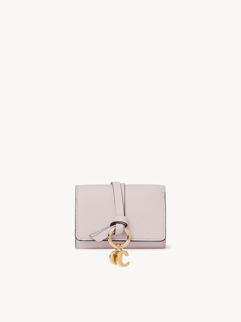 Mini Alphabet tri-fold in grained leather