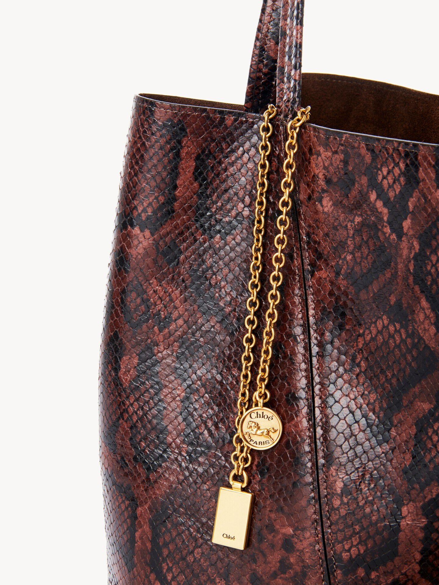 Chloé Spin tote bag in python-effect leather - 7