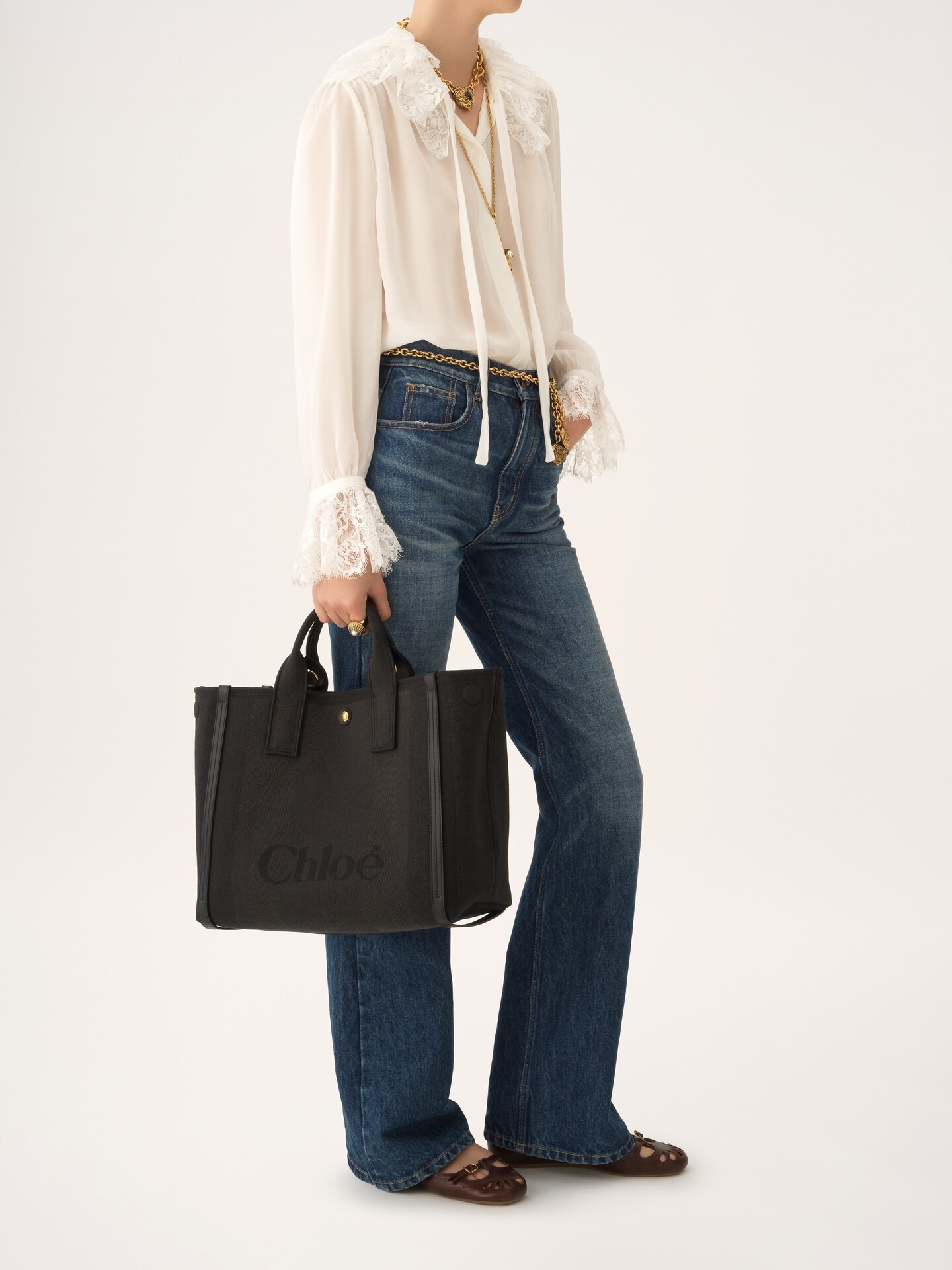 Chlo&eacute; Carry tote bag in canvas - 8