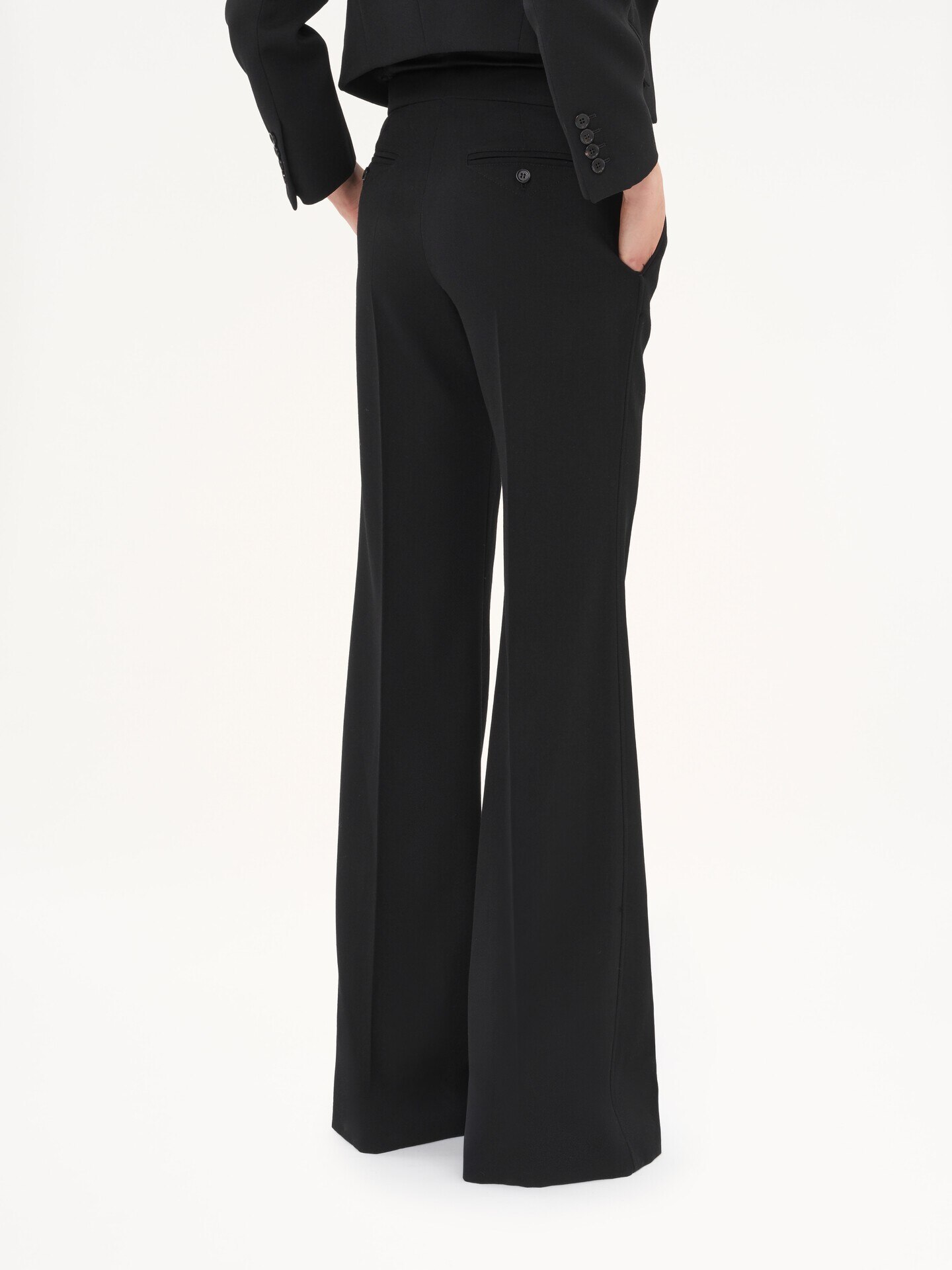 Flared tailored trousers in wool gabardine - 6