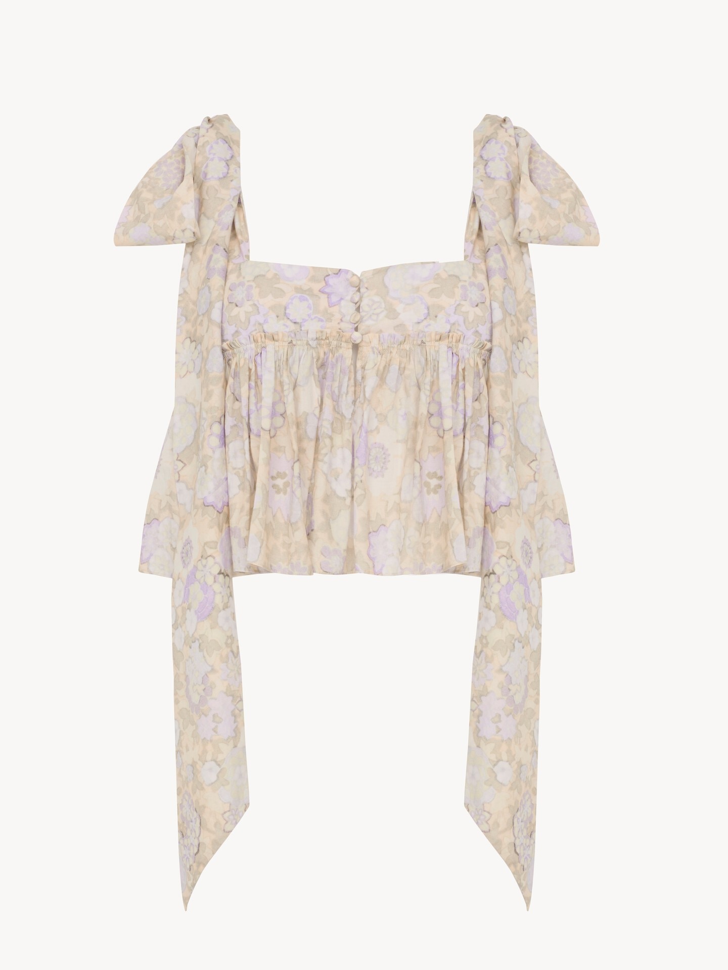 Tie-strap cropped top in soft cotton - 2