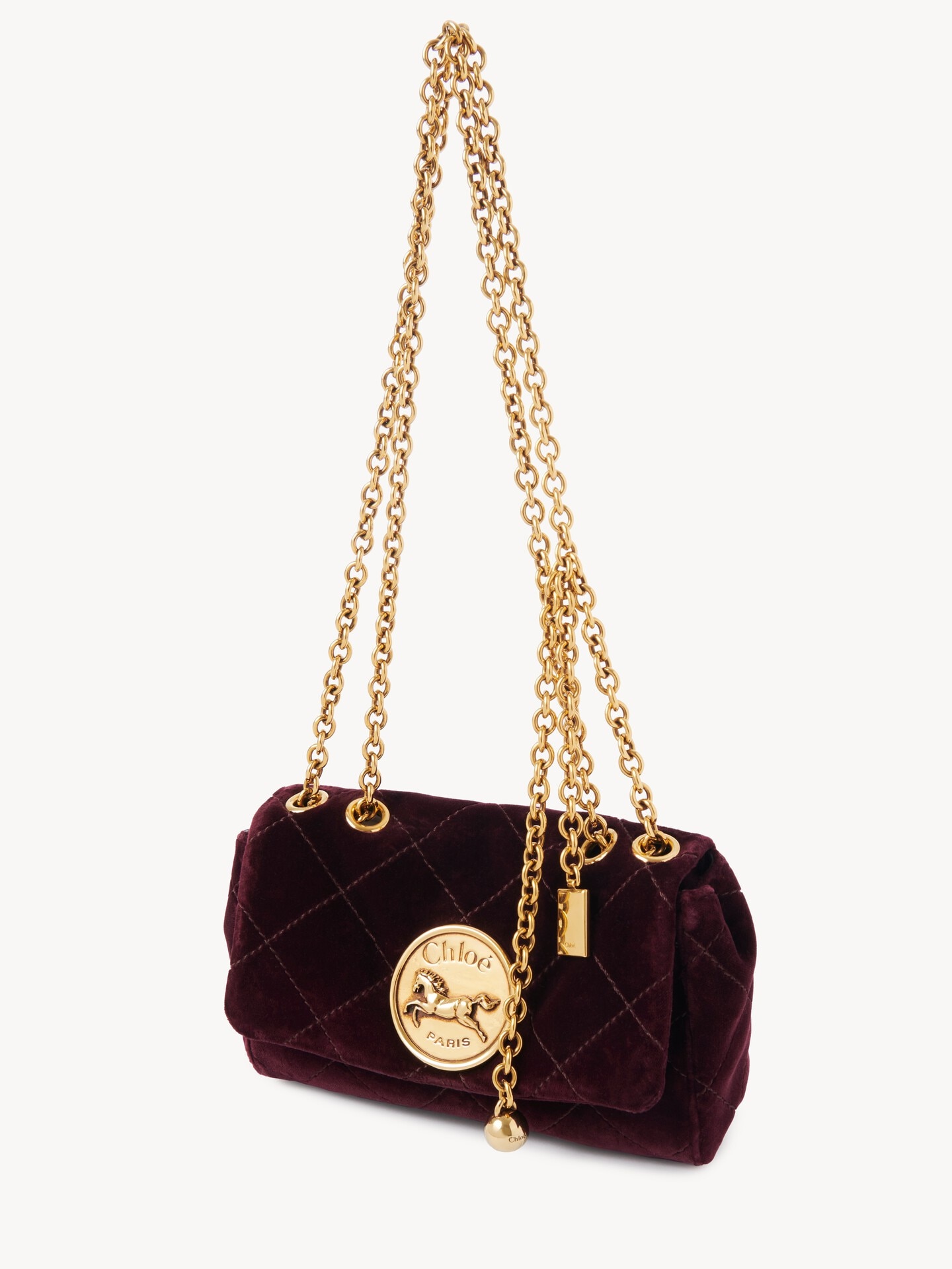 Small Chloé Heritage shoulder bag in velvet - 4