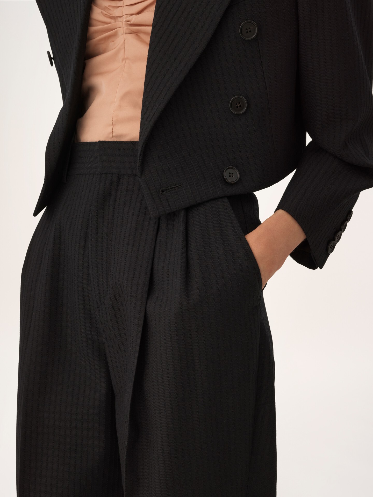 High-rise wide-leg trousers in wool - 8