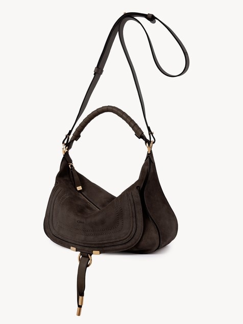Small Marcie shoulder bag in suede leather