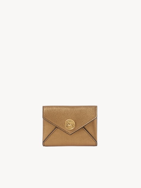 Tarjetero Envelope de cuero metalizado