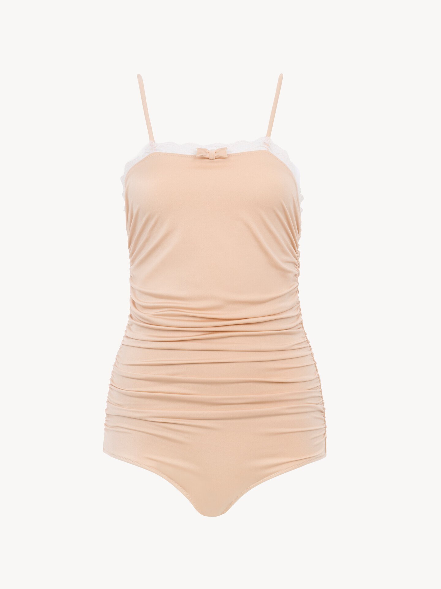 Ruched lace-trimmed bodysuit - 2