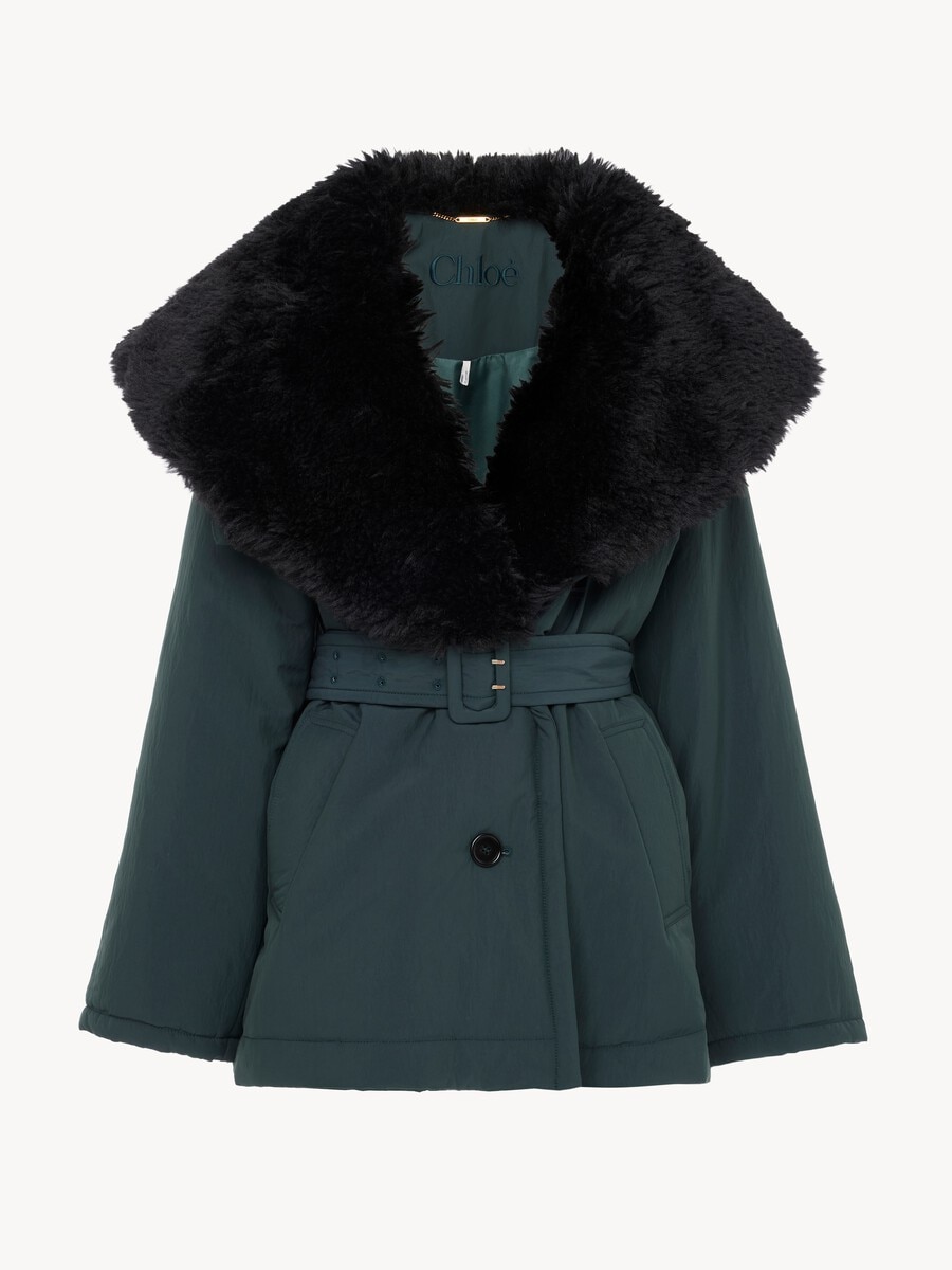 Short coat in technical satin - 2