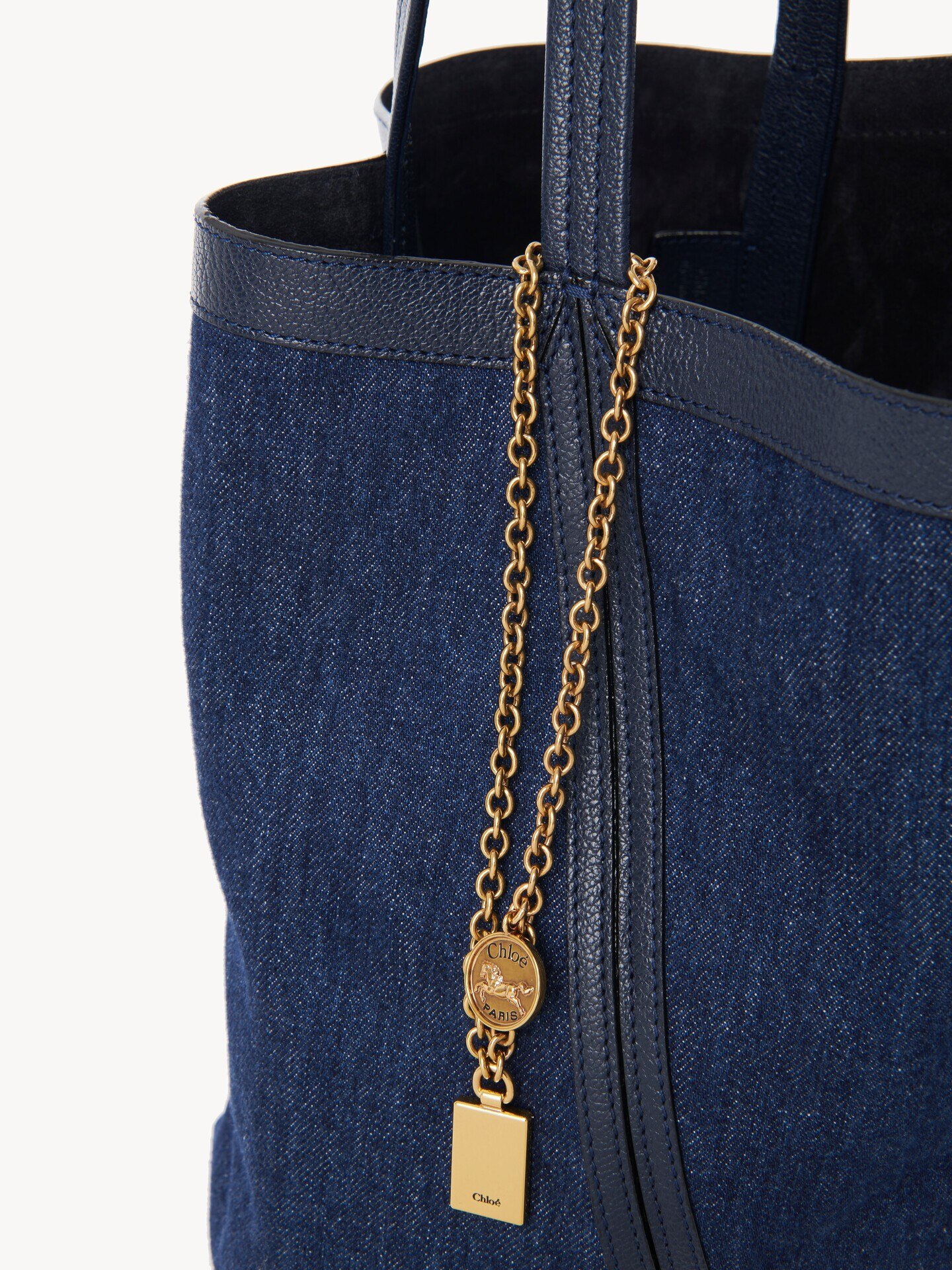 Chloé Spin tote bag in denim - 7