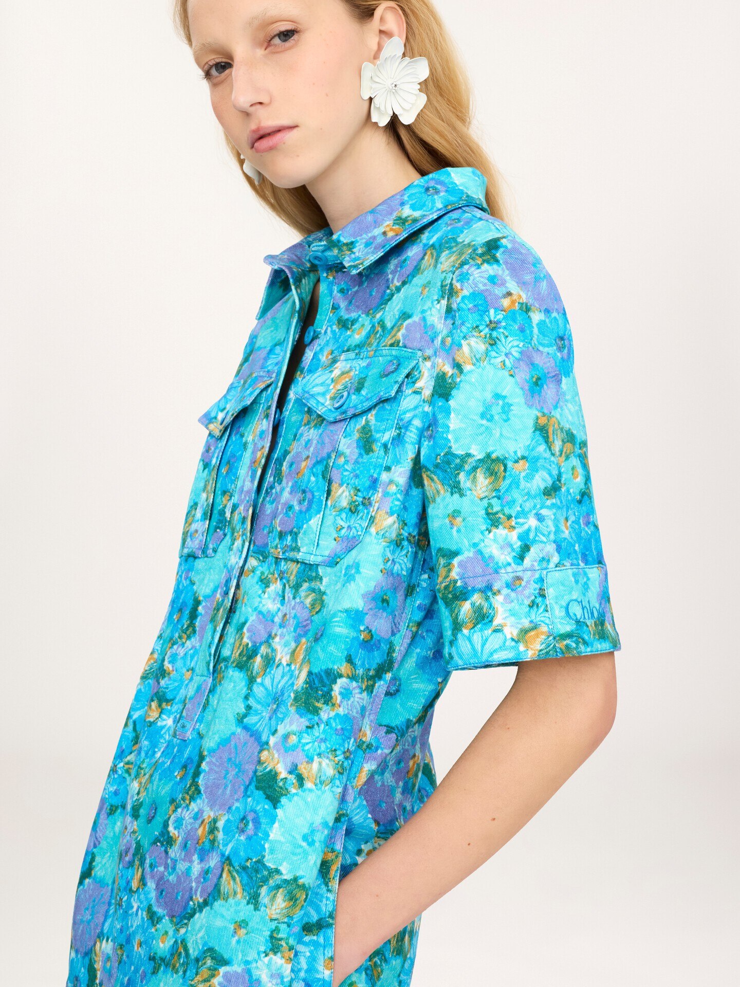 Mini polo dress in cotton drill - 6