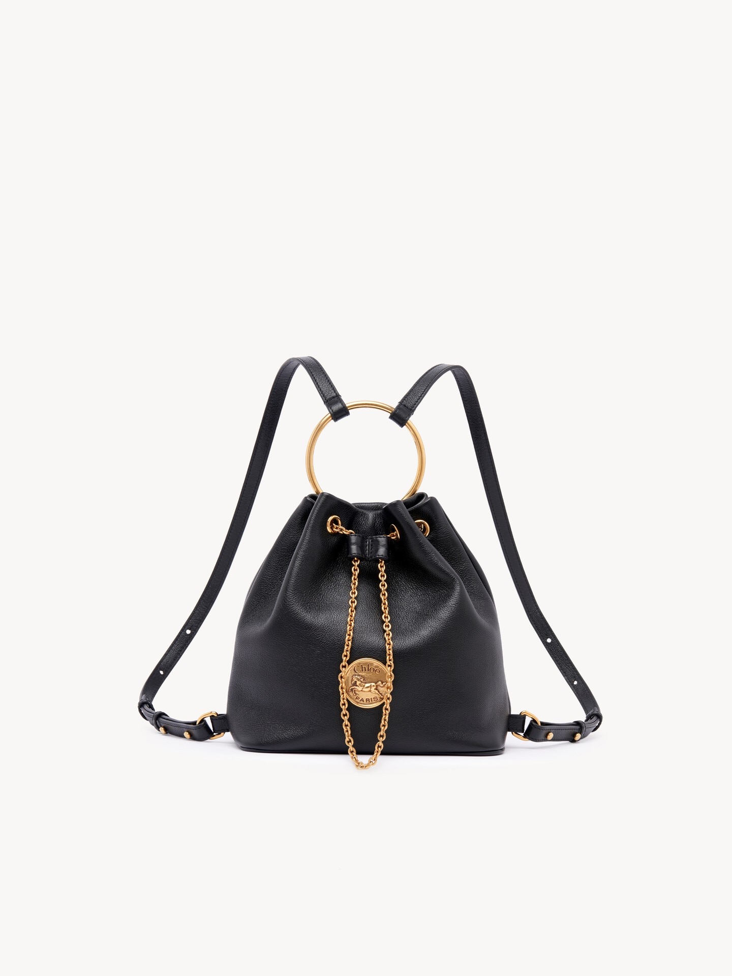Small Bracelet backpack in grained leather - 1