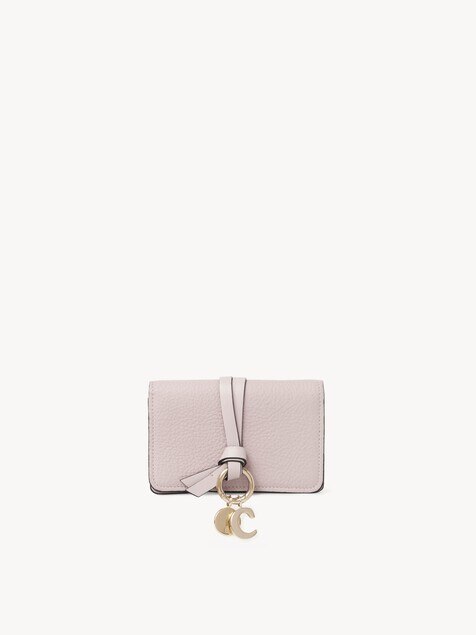 Alphabet card holder in grained leather