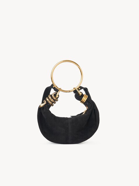Small Snake Bracelet Hobo bag in suede leather