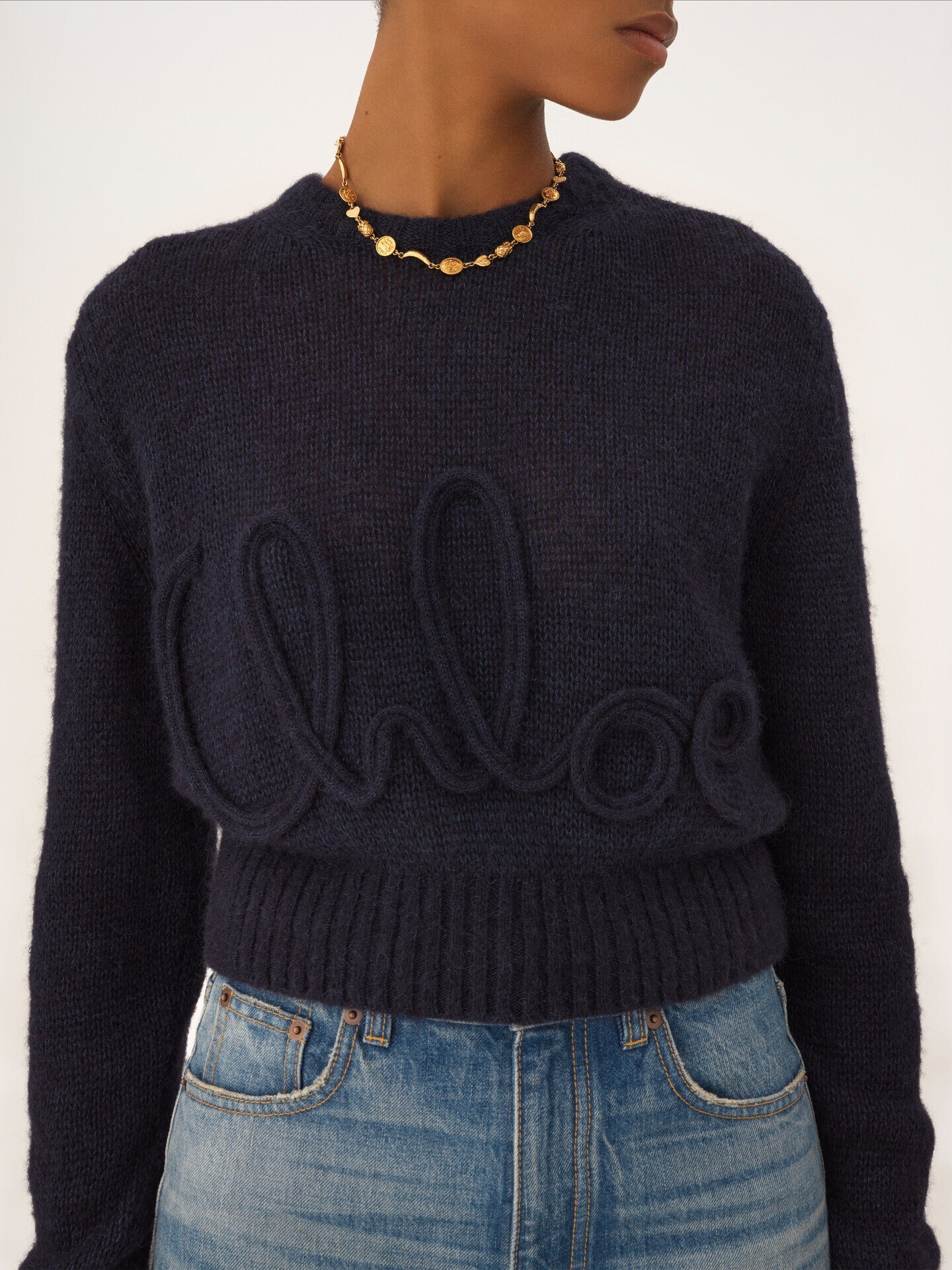 Logo jumper in alpaca wool & silk knit - 6