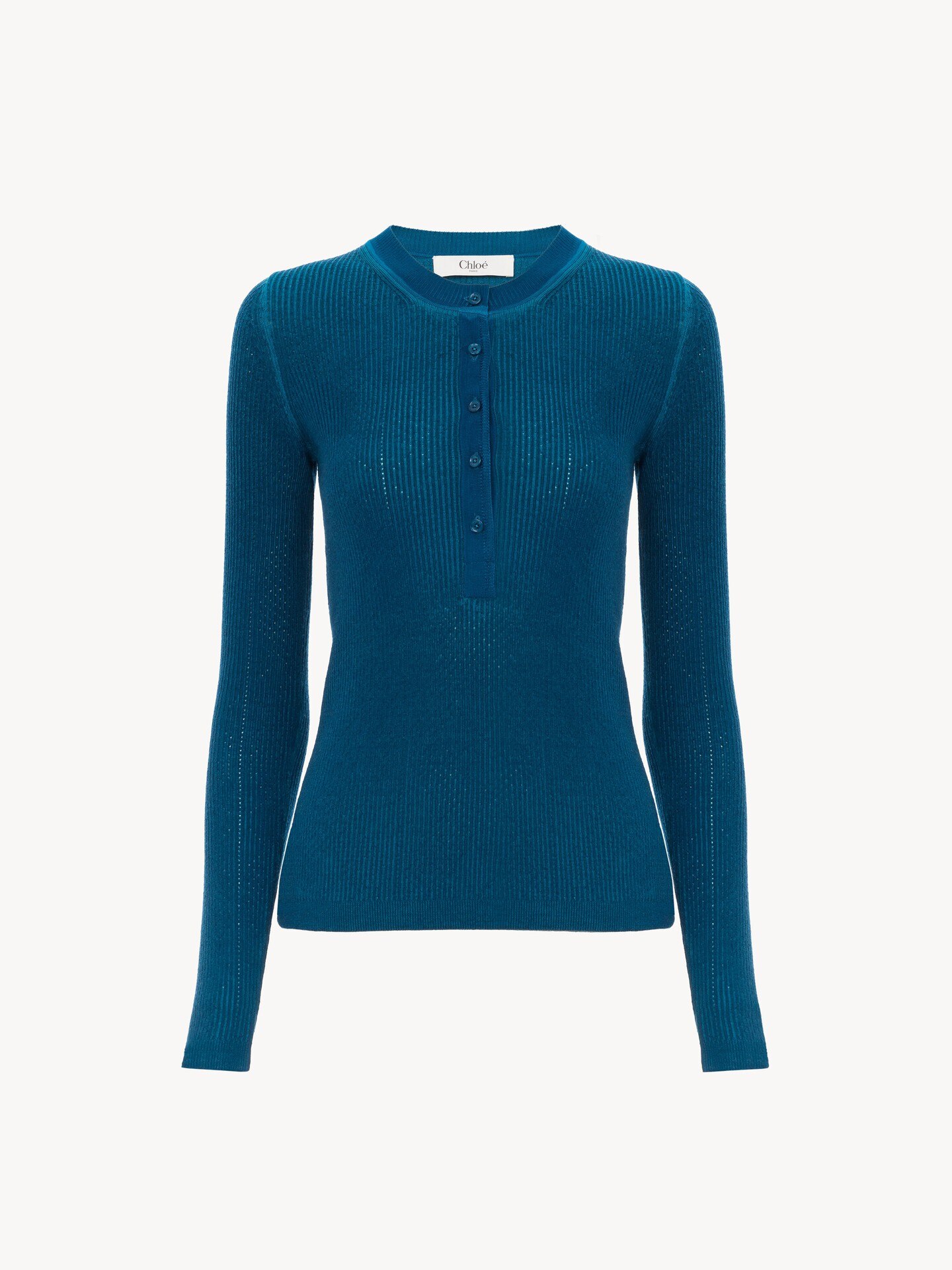 Henley shirt in a merino wool knit - 2